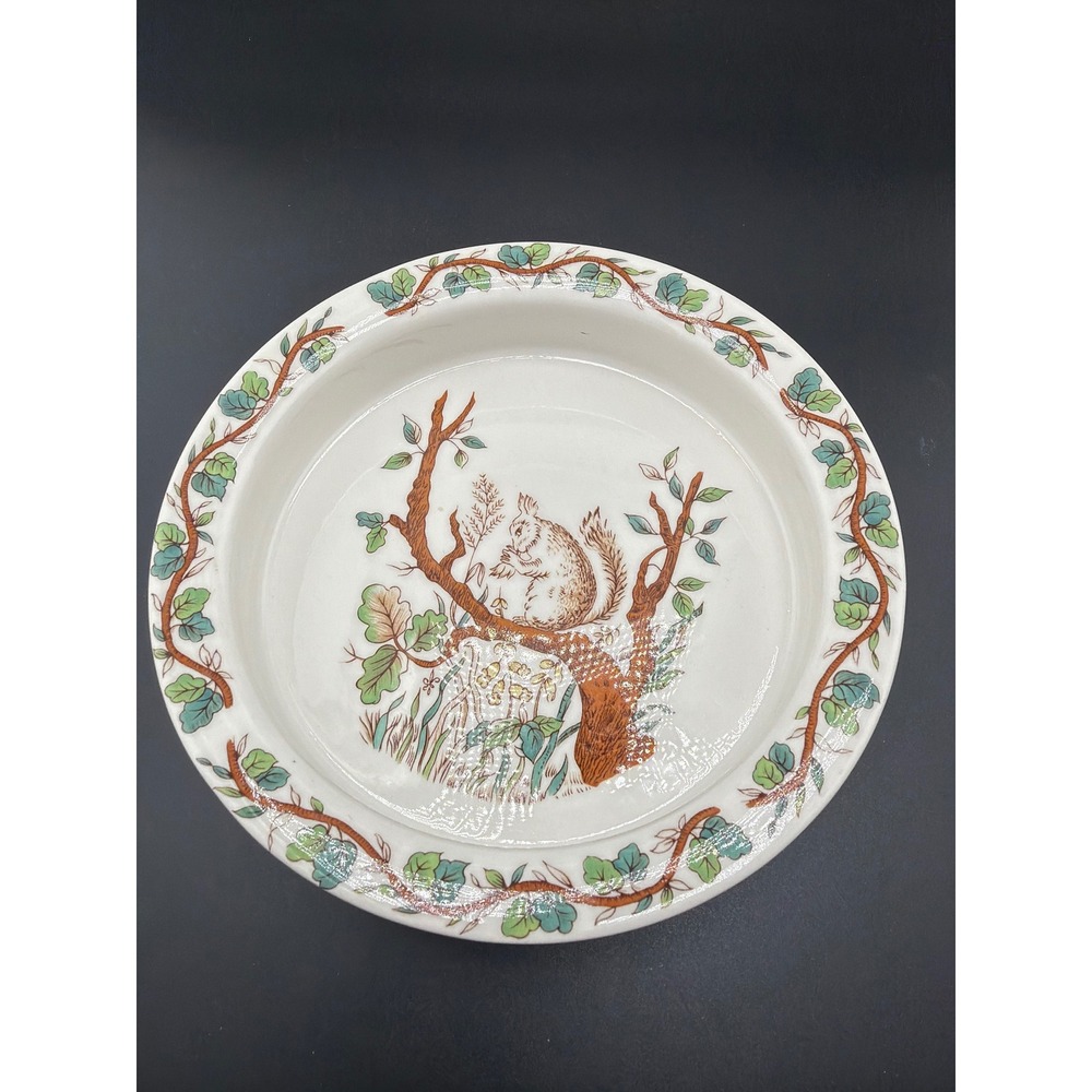 Vintage Tiffany & Co Johnson Brothers Squirrel Pie Dish England 6.5" Woodland